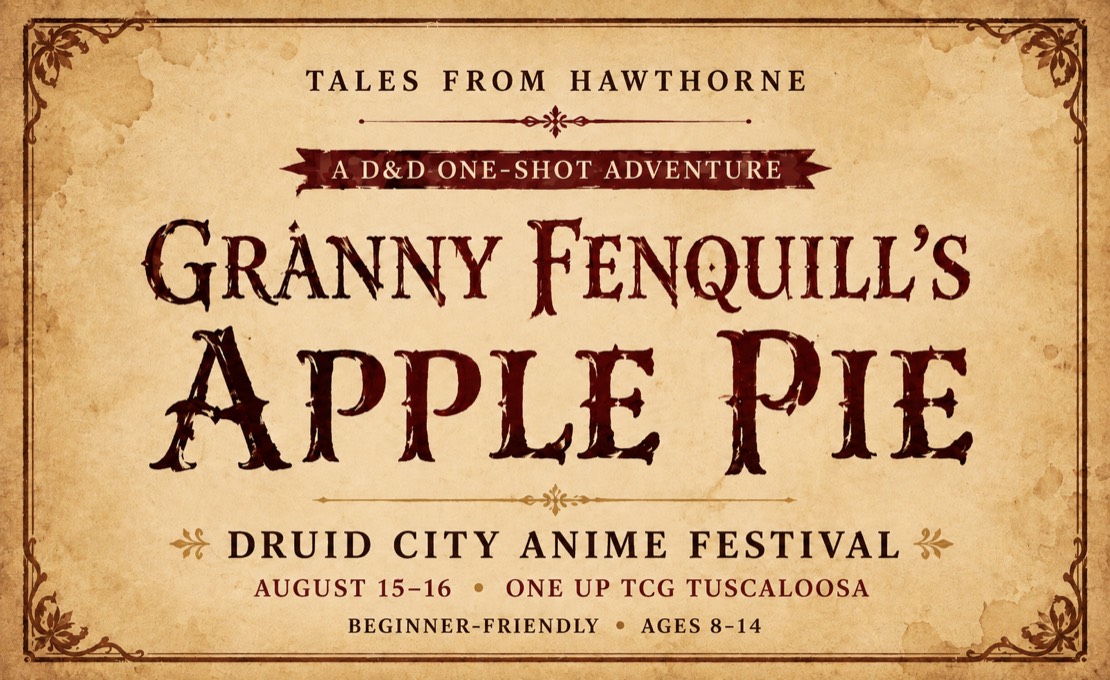 Tales from Hawthorne — Granny Fenquill&rsquo;s Apple Pie, a beginner-friendly D&D one-shot adventure for ages 8–14